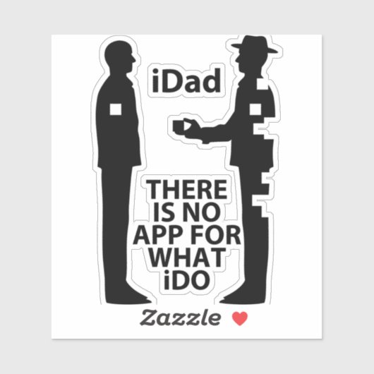 Sticker Transparent "NO APP 4 iDAD" (Feuille)
