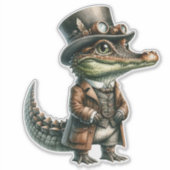 Sticker transparent pour alligator Steampunk (Devant)