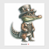 Sticker transparent pour alligator Steampunk (Feuille)