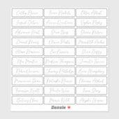 Sticker Transparent Simples noms d'invités du script roman (Feuille)