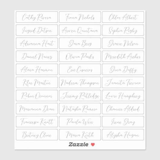 Sticker Transparent Simples noms d'invités du script roman (Feuille)