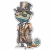 Sticker transparent Steampunk Chameleon (Devant)