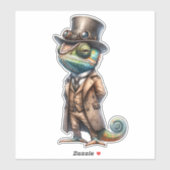Sticker transparent Steampunk Chameleon (Feuille)