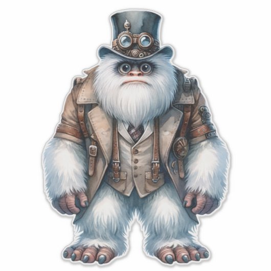Sticker transparent Steampunk Yeti (Devant)