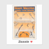 Sticker Trapeze, acrobates Et Trampoline Volante (Feuille)