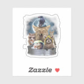 Sticker Trash Animaux hurler à la Lune Funny Team Trash (Feuille)