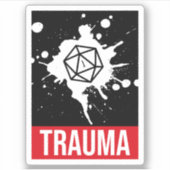 Sticker Trauma Critique Échec D20 Dice (Devant)