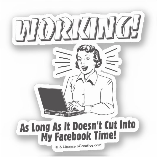 Sticker Travail : Couper dans le temps Facebook (Devant)