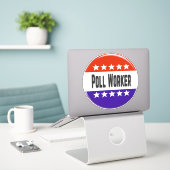 Sticker Travailleur de sondage (Ordinateur portable sur le bureau)