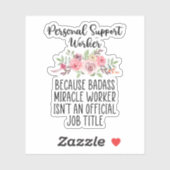 Sticker Travailleur de support personnel, PSW, travailleur (Feuille)