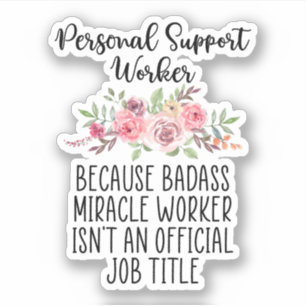 Sticker Travailleur de support personnel, PSW, travailleur