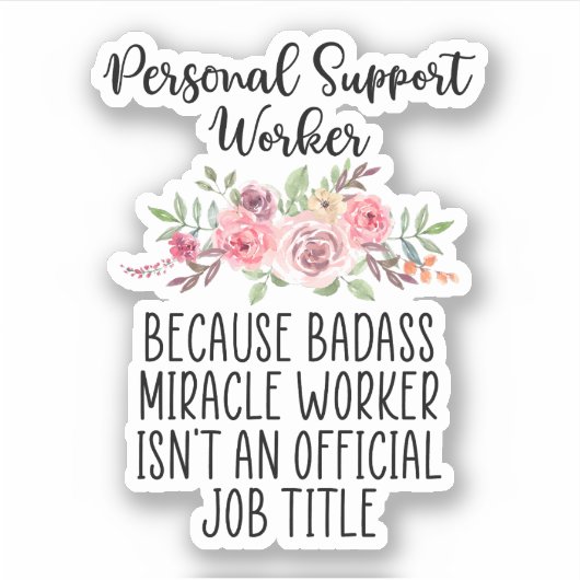 Sticker Travailleur de support personnel, PSW, travailleur (Devant)