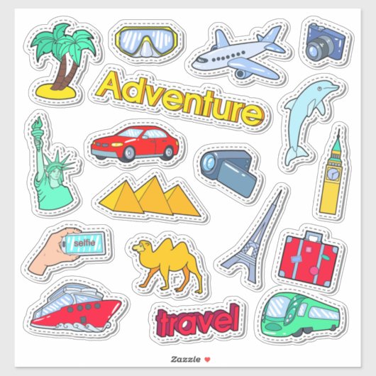 Sticker Travel Adventure Multiple Destinations Bundle (Feuille)