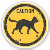 Sticker Traversée de chats noirs - Signal de prudence Hall (Recto)