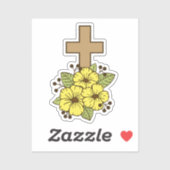 Sticker Traverser De Fleurs Jaunes (Feuille)