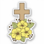 Sticker Traverser De Fleurs Jaunes (Recto)