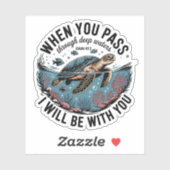 Sticker Traverser Deep Water Ocean Sea Turtle Christian (Feuille)