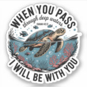 Sticker Traverser Deep Water Ocean Sea Turtle Christian (Devant)