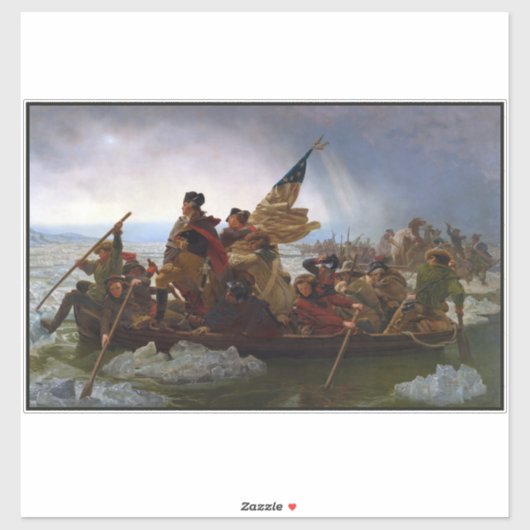 Sticker Traverser le Delaware 1776 : Général George Washin (Feuille)