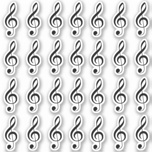 Sticker Treble Clef Music Note Enseignant Chanteur Chanson (Devant)