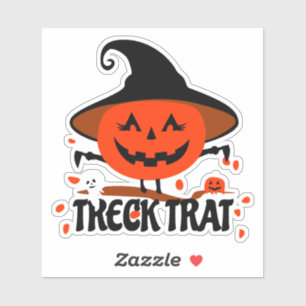 Sticker Treck Trat Citrouille Sourire