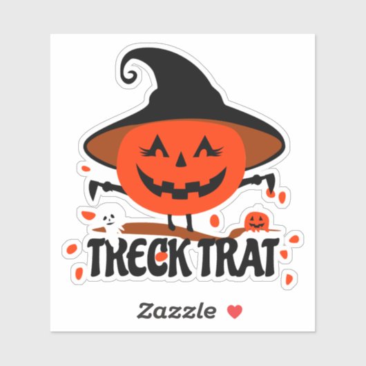 Sticker Treck Trat Citrouille Sourire (Feuille)