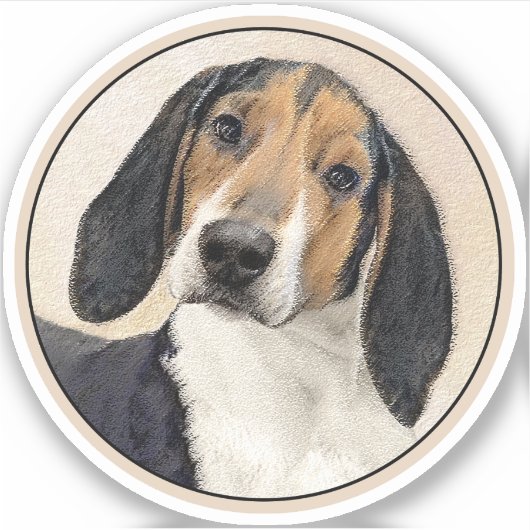 Sticker Treeing Walker Coonhound Peinture - Art original (Devant)
