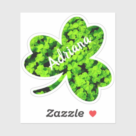 Sticker Tréfoil Clover Leaf Cloverleaf Shape Nom personnal (Feuille)