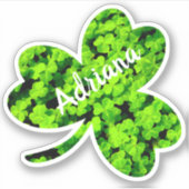 Sticker Tréfoil Clover Leaf Cloverleaf Shape Nom personnal (Devant)
