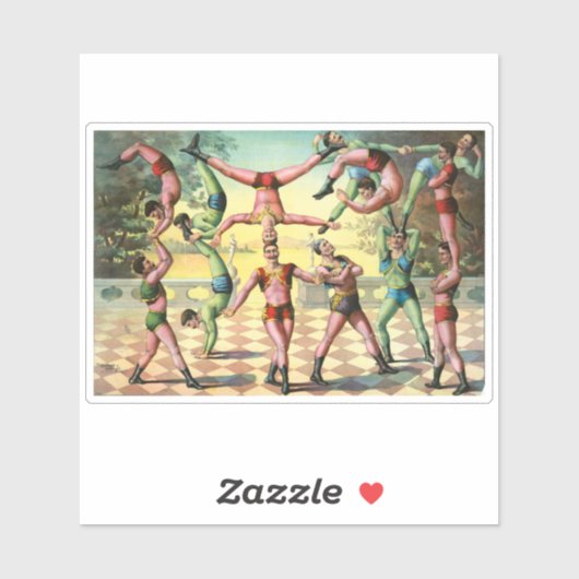 Sticker Treize hommes faisant des acrobaties (Feuille)