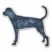 Sticker Trek Walker Coonhound Aquarelle Silhouette (Devant)