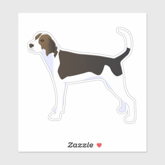 Sticker Trek Walker Coonhound Chien Vue latérale Silhouett (Feuille)