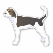 Sticker Trek Walker Coonhound Chien Vue latérale Silhouett (Devant)
