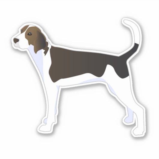 Sticker Trek Walker Coonhound Chien Vue latérale Silhouett (Devant)