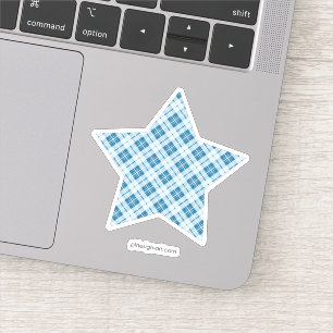 Sticker Trendy Light Blue tartan Noël motif Star