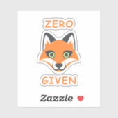 Sticker Trendy Zero Fox Donné phrase Emoji Cartoon (Feuille)