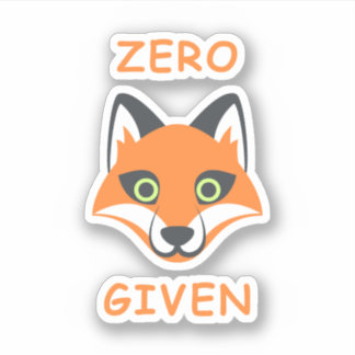 Sticker Trendy Zero Fox Donné phrase Emoji Cartoon