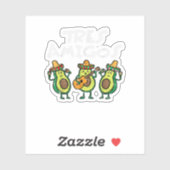 Sticker Tres amigos Avocados Guac Cinco De Mayo Fiesta Mex (Feuille)
