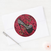 Sticker Tres Chic Rouge Fleurs (Enveloppe)