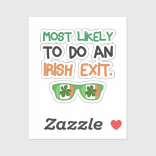Sticker Très Probable De Sortir Irlandais