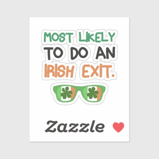 Sticker Très Probable De Sortir Irlandais (Feuille)