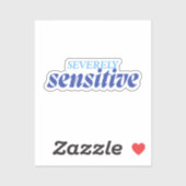 Sticker Très Sensible | Drôle Anxiété Antisocial Bleu (Feuille)