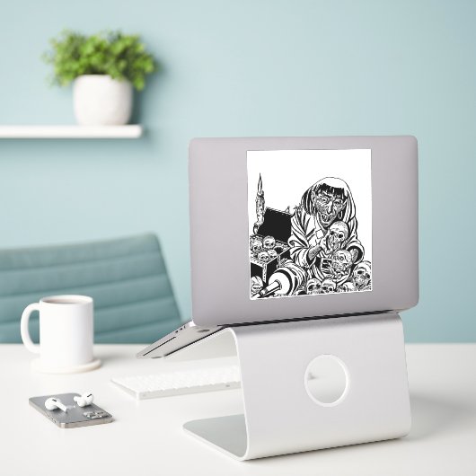 Sticker trésor de pirate zombie monster horreur art (Ordinateur portable sur le bureau)