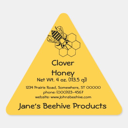 Sticker (Tri) - Honey Business (Bee on peb) (Devant)