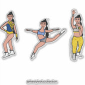 Sticker Tri-Pose Dancer Blue Gold Silver #2 (Devant)