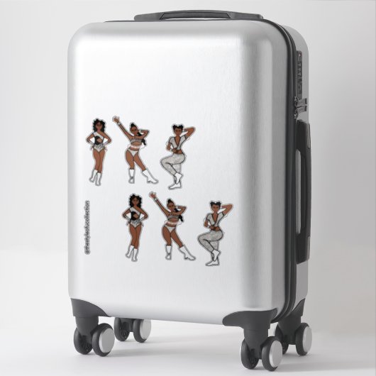 Sticker Tri Style Black White Silver Dancer #1 (Sur valise)