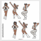 Sticker Tri Style Noir Blanc Argent Danseur #1 (Feuille)