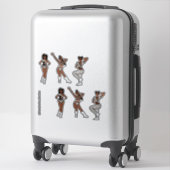Sticker Tri Style Noir Blanc Argent Danseur #1 (Sur valise)