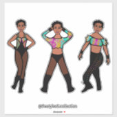 Sticker Tri-Styled Dancer Pastel & Black #1 (Feuille)