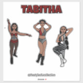 Sticker Tri Styled Red Zebra Dancer #1 (Feuille)